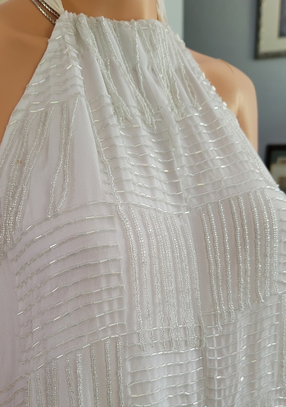 ASOS White jumpsuit with white beads - Picture 7 of 8